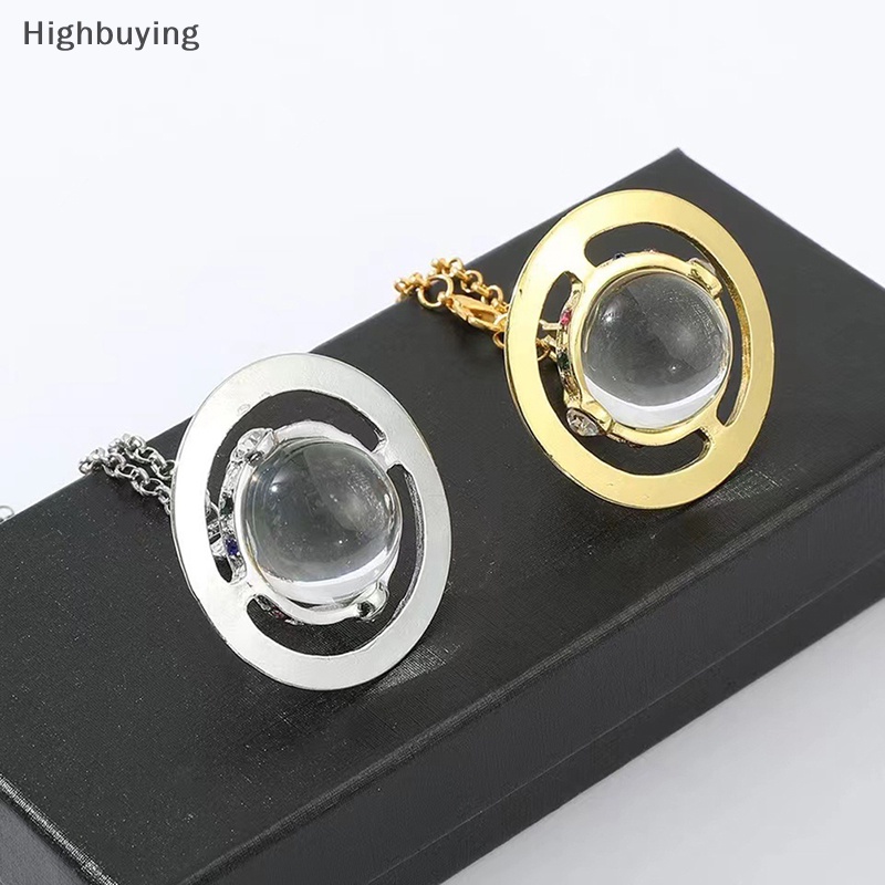 Hbid Planet Saturnus Kristal Orb Kalung Anting Stud Jewellery Wanita Perhiasan Hadiah Glory