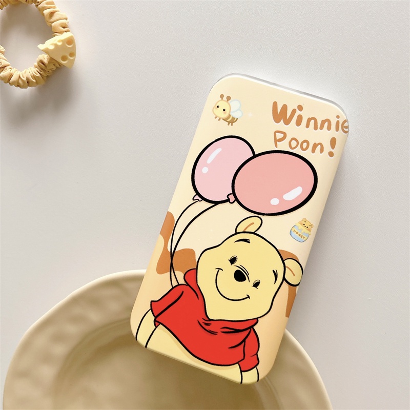 IPHONE Casing Cover Geser Motif Kartun Winnie Bear Untuk Iphone14 13 12 11 Pro Max Casing Pelindung Cermin Geser