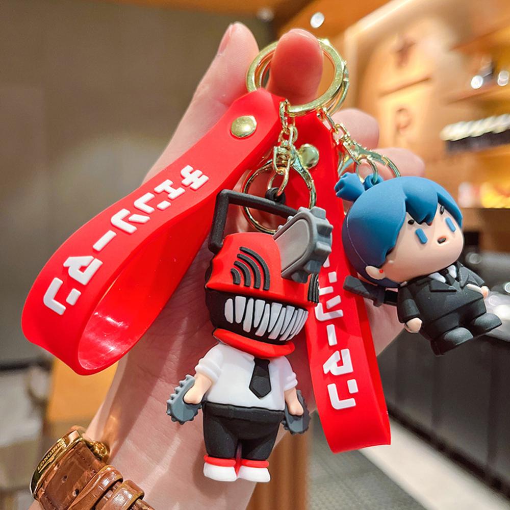 Timekey Kartun Anime Figurine Gantungan Kunci Wanita Pria Keren Anime Pasangan Keyrings Untuk Pesta Ulang Tahun Anak W5Y2