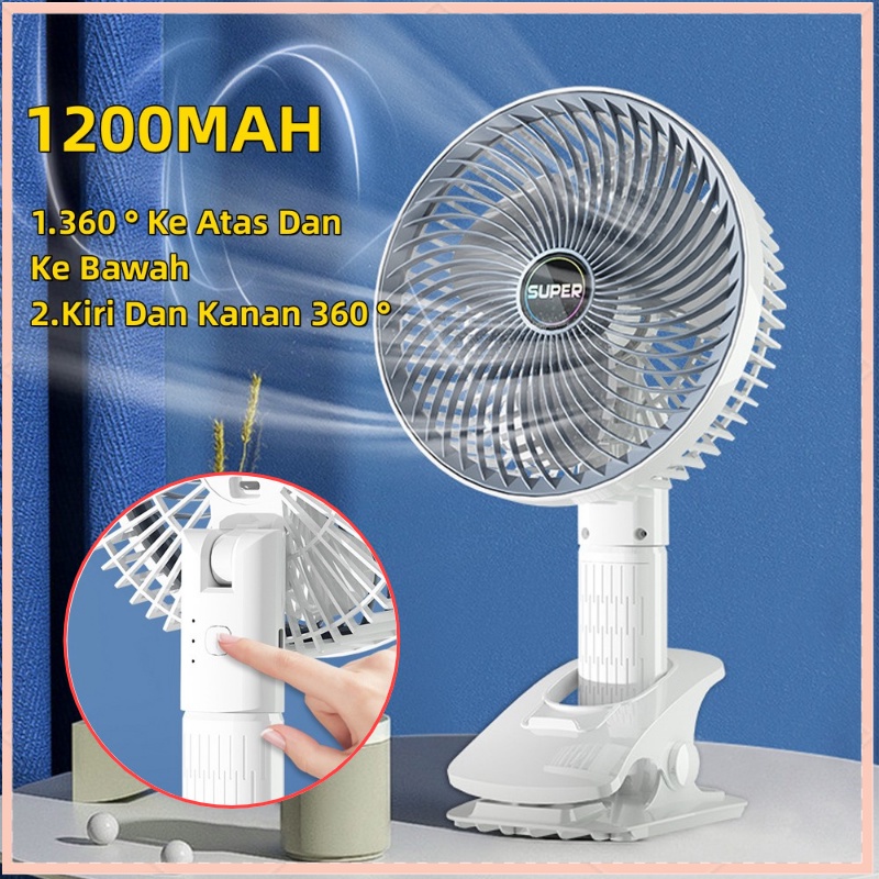 【COD】Kipas Angin Lipat Kipas Meja Kipas Angin Portable Putar 360 Mini Fan Recharge