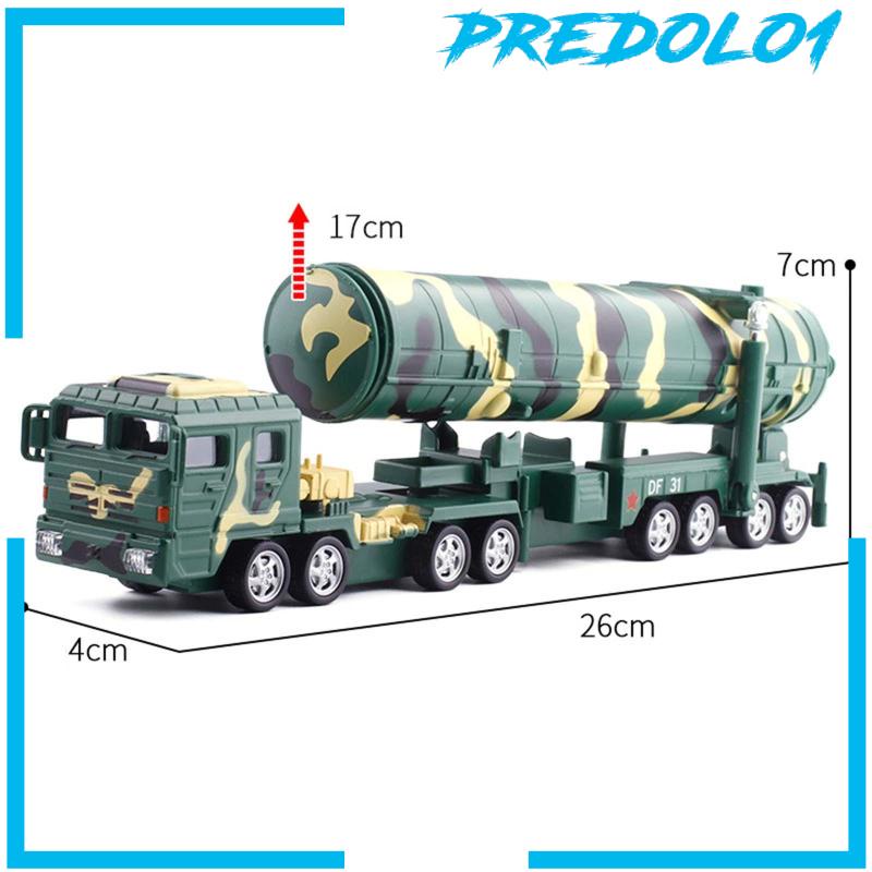 [Predolo1] Skala1:64 Bahan Alloy Mobil Diecast Model Tarik Kembali Trailer Truk Dekorasi Desktop