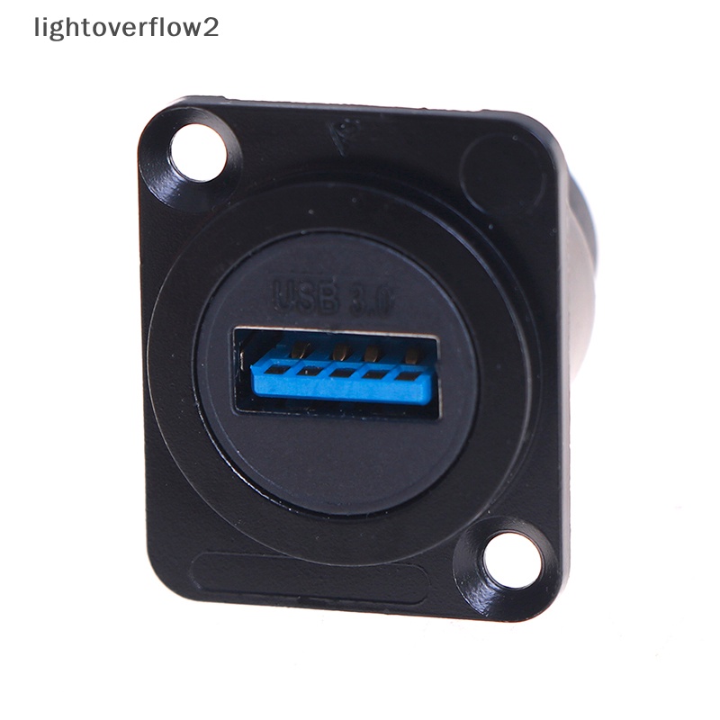 [lightoverflow2] Tipe D Metal USB Socket Double Pass Konektor USB 3.0 Connector Panel Moung [ID]