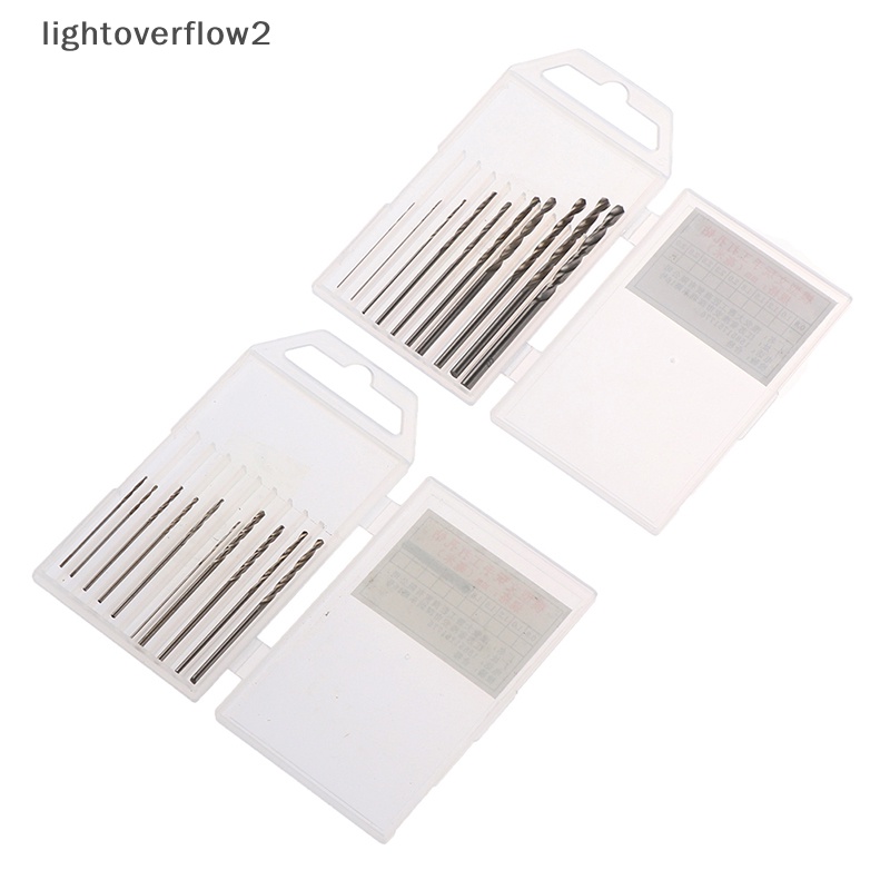 [lightoverflow2] 10pcs/box Mini Drill HSS Bit 0.8mm-3.0mm Set Mata Bor Twist PCB Shank Lurus [ID]