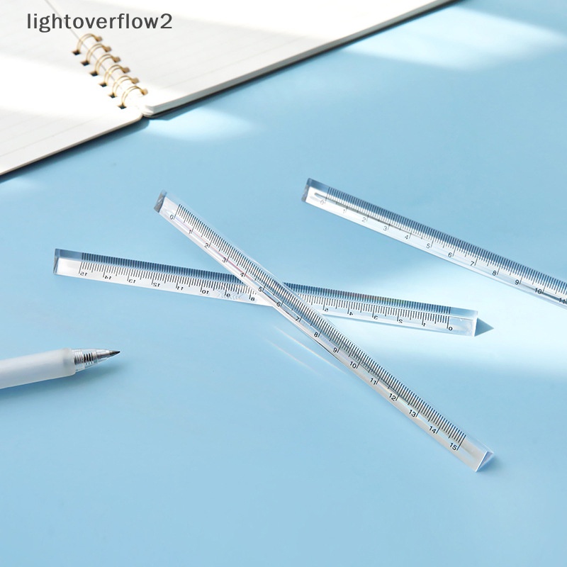 [lightoverflow2] Penggaris Lurus Segitiga Transparan Sederhana Kawaii Tools Alat Tulis Siswa Gambar Kartun Hadiah Kantor Sekolah Alat Ukur [ID]