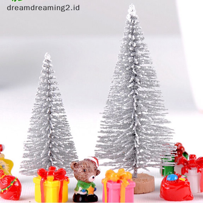 (drea) 3pcs/set Pohon Natal Tahun Baru Mini Little Pine Tree Dekorasi Meja Natal//