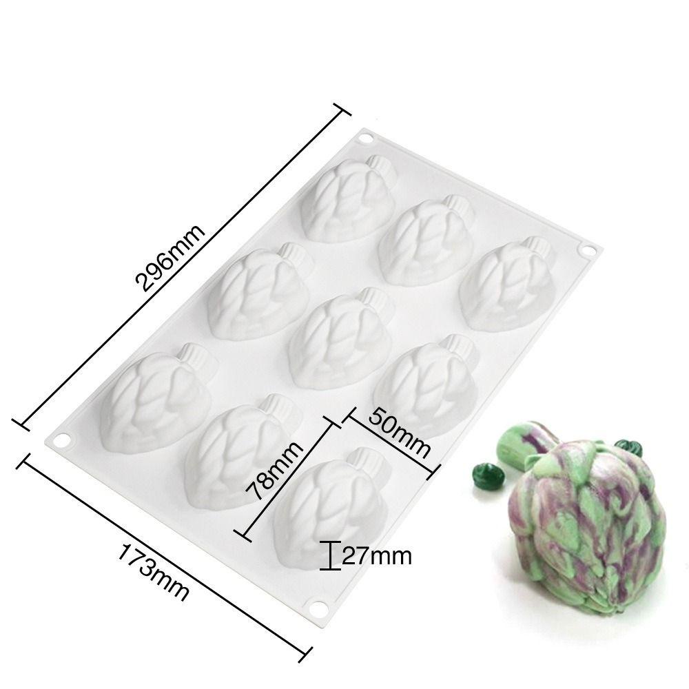 R-FLOWER 9 Cavity 3D Artichoke Handmade Alat Dekorasi Kue Cetakan Coklat Jelly Dome Mousse