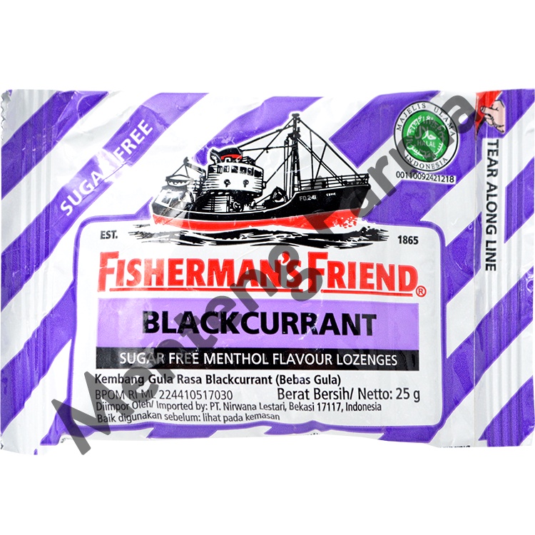 Fisherman's Friend Blackcurrant Sugar Free - Permen Pelega Tenggorokan