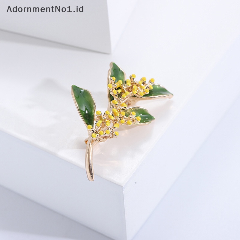 [AdornmentNo1] Wanita Bros Romantis Osmanthus Cabang Bros Kerah Pin Aksesoris Hadiah Jas Pakaian Pin Perhiasan Hadiah [ID]