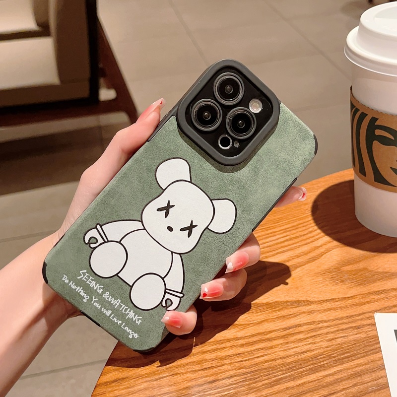 IPHONE Case Pelindung Bahan Kulit trend Kartun Untuk Iphone14 13 12 11 Pro MAX X XR XS Max7 8 Plus soft case Anti-drop