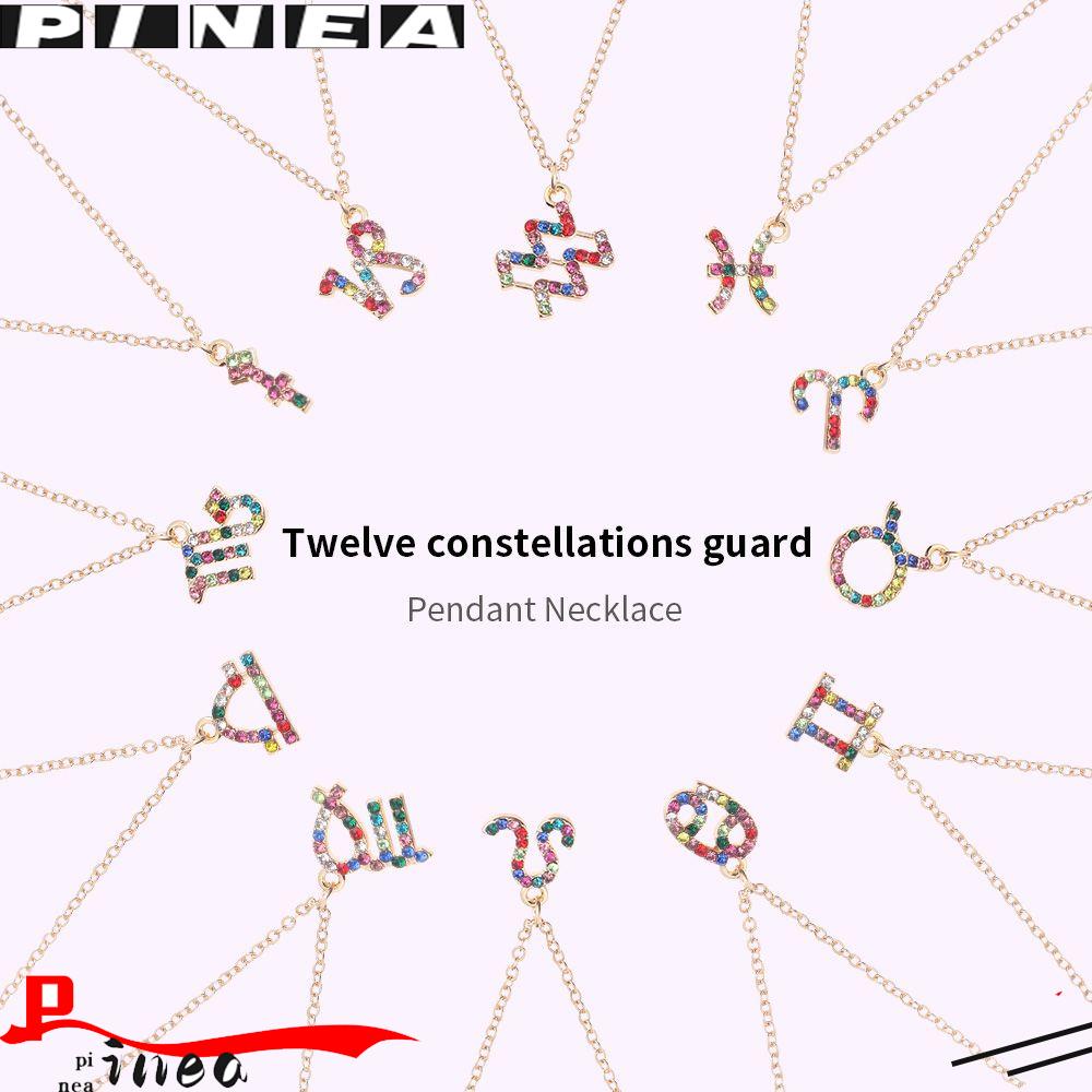 Perhiasan Kalung Horoskop Nanas12 Warna-Warni Leo Rasi Bintang Kristal