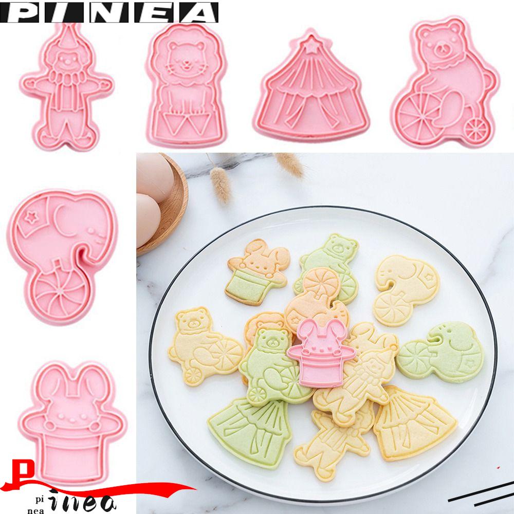 Nanas 6pcs/set Sirkus Hewan Alat Kue Pastry Dekorasi Plunger Plastik Cookie Cutter