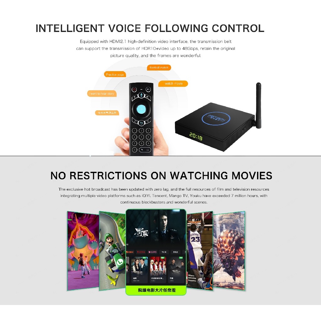 IMETBOX Android 10 TV Box - Full TV Channel Live Streaming - Free Mini Wireless Keyboard