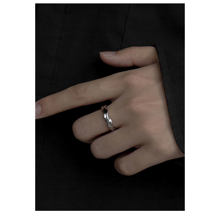 Mobius Cincin Cincin Pria Trendi Niche Cincin High-End ins Cincin Gaya Keren High-End Fashion Sederhana Pria Wanita