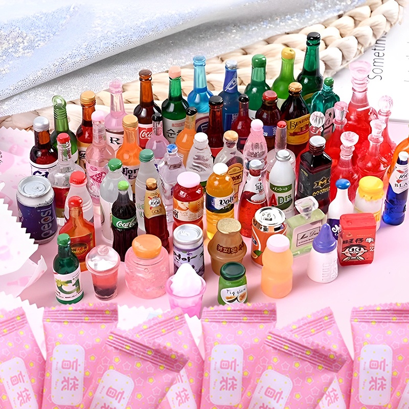 1 Pc Acak Miniatur Minuman Makanan Buta Kotak Supermarket Tema Permen Guess Blind Bag Lucu Kecil Simulasi Hewan Mengagetkan Tas DIY Botol Resin Mainan Dessert Untuk Anak-Anak Dewasa