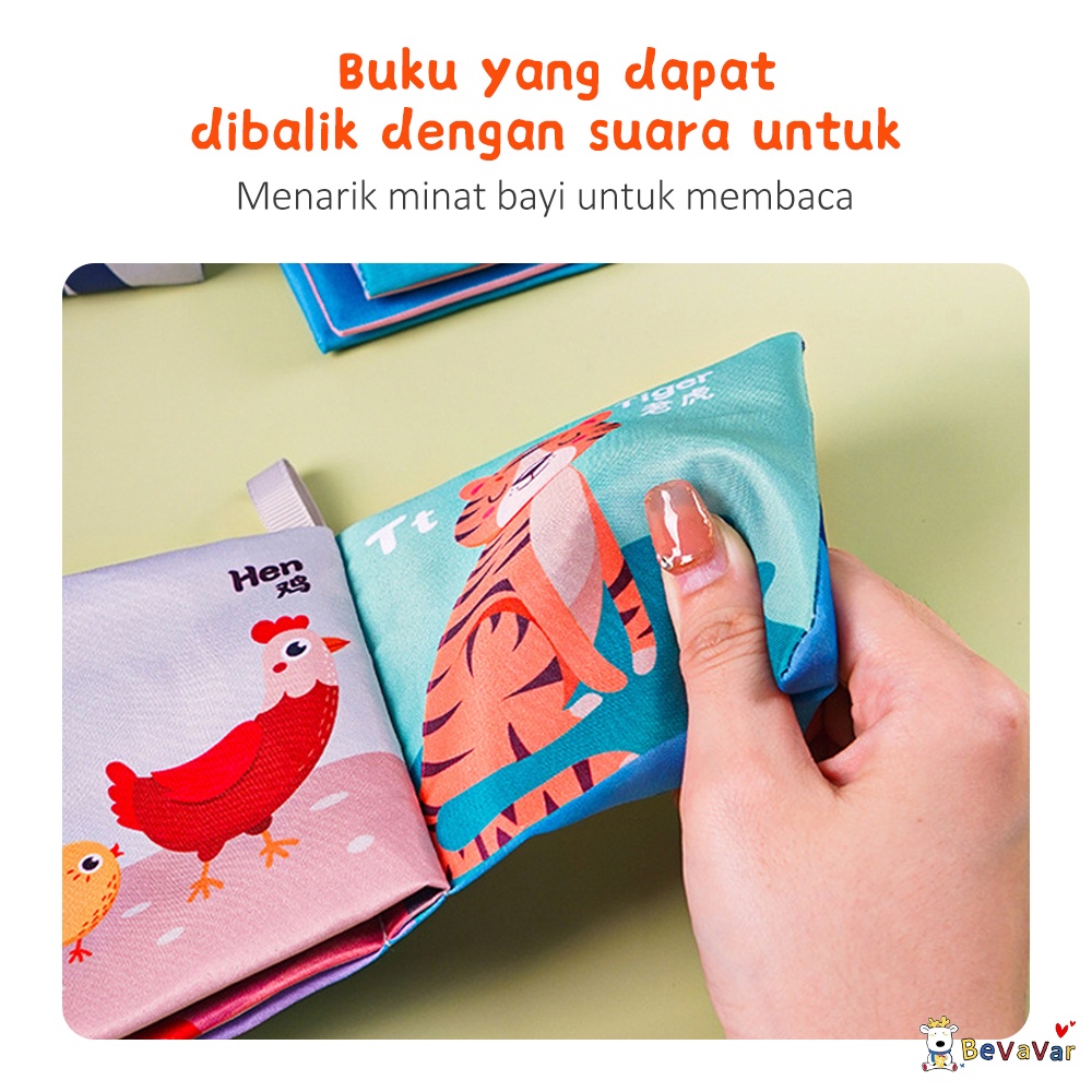 BEVAVAR Buku Bantal Bayi/ Soft Book Edukasi Bayi Mainan Edukasi Buku Kain Pillow book Bahasa Inggris