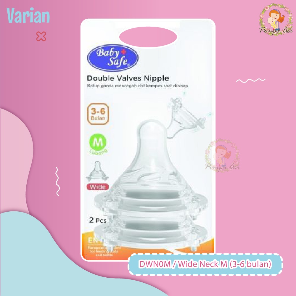 Dot Wide Neck Baby Safe Original Isi 2 Pcs / Dot Botol Susu Bayi / Dot Bayi