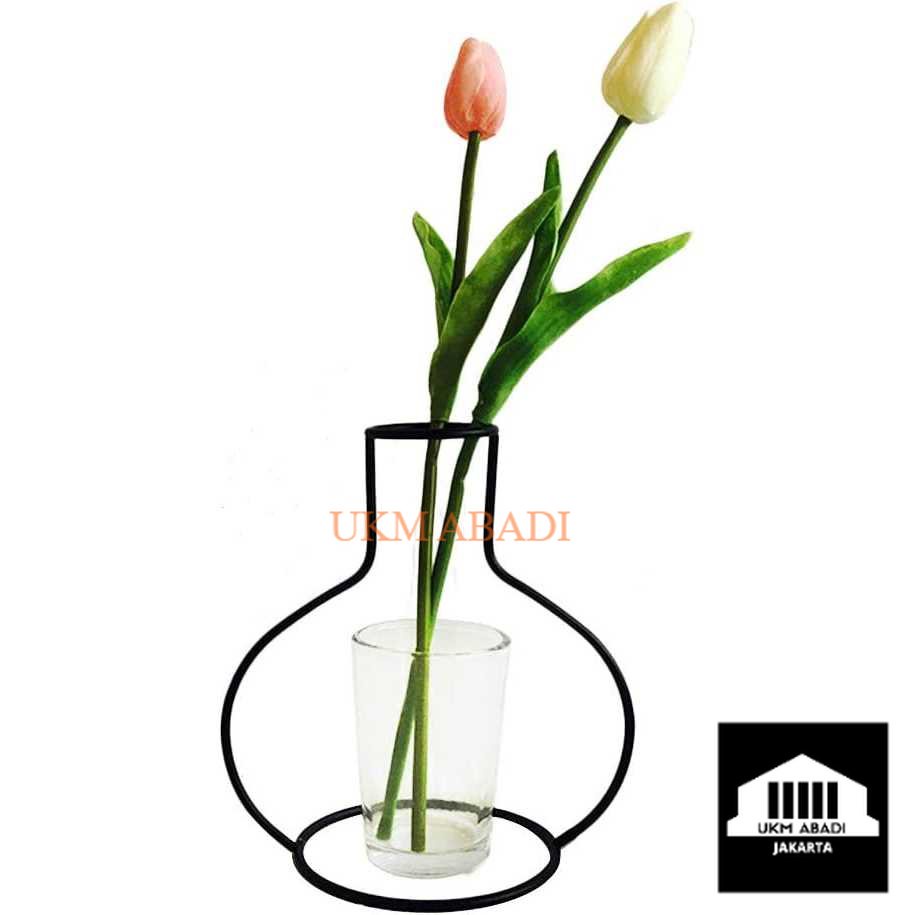 Vas Bunga Modern Iron Wire Flower Pot Nordic Style - PW5