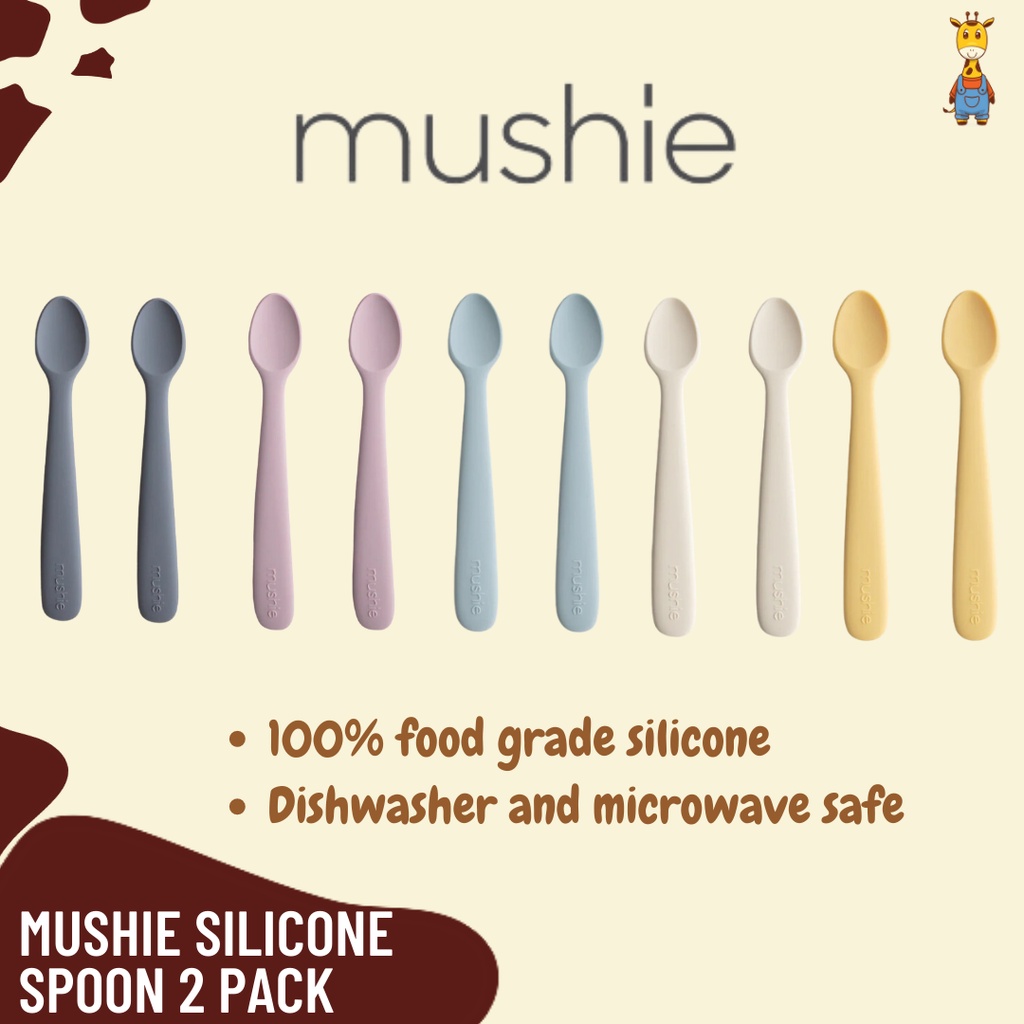 Mushie Silicone Baby Feeding Spoon 2 Pack