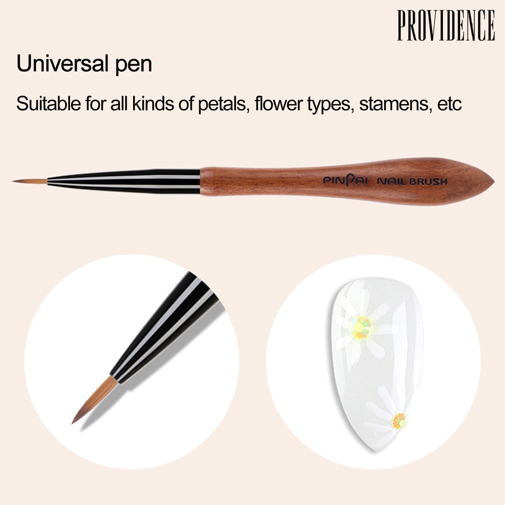 Providence Pena Lukisan Kuku Bulu Lembut Pegangan Ergonomis Nyaman Mudah Diterapkan Grip Nyaman Hemat Tenaga Kerja Cendana Manicures Brush Nail Painting Drawing Pen