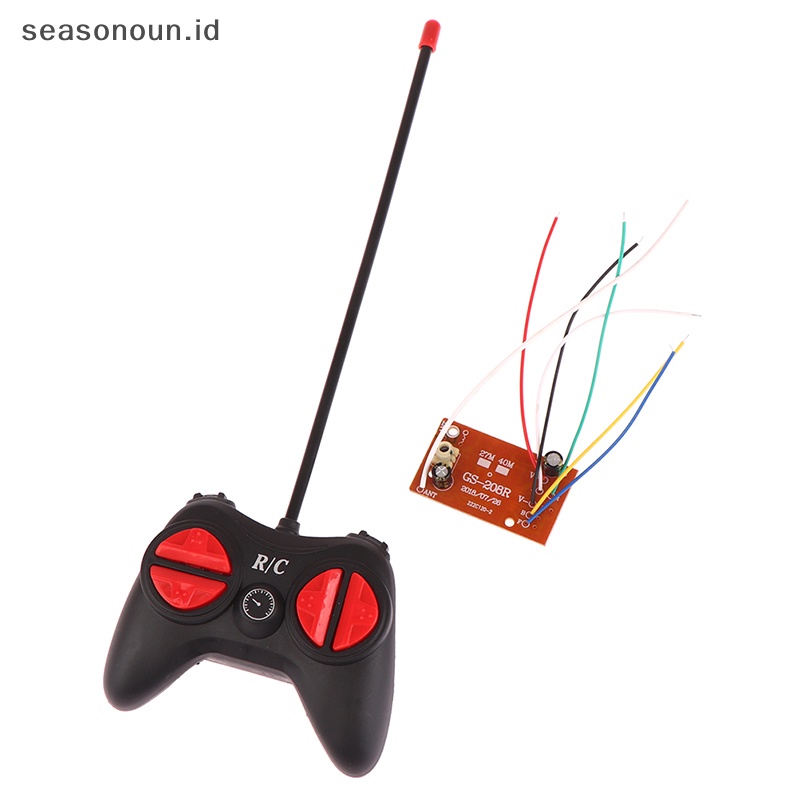 Seasonoun RC Remote Control 40MHz Sirkuit PCB Papan Pemancar Dan Receiver Sistem Radio Dengan Antena Set Untuk Mobil Truk Mainan.