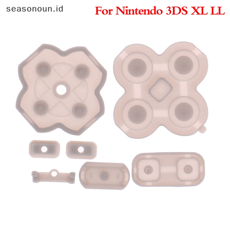 Seasonoun 1Set Tombol Bantalan Karet Konduktif Bahan Silikon Untuk Konsol Nintendo New 3DS XL LL.