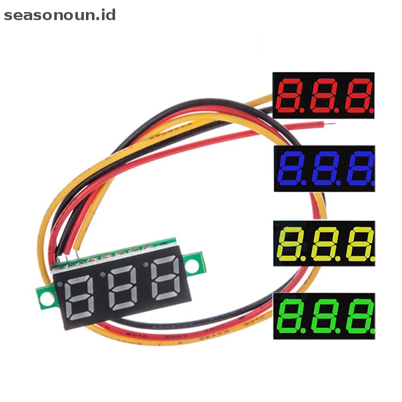 Seasonoun Ultra Small Digital DC Voltage Meter LED Tegangan Display Tiga Kawat DC0-100V.