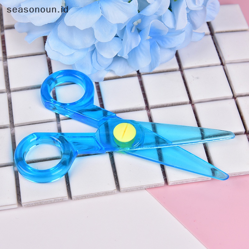 Seasonoun Quality Safety scissors Paper cutg Gunting Plastik Mainan handmade Anak.