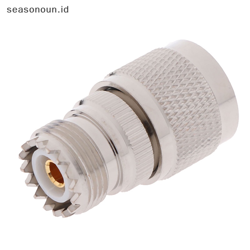 Seasonoun 1Pc N Type Male to UHF SO-239 Female Jack Konektor Adaptor Coax RF Lurus.