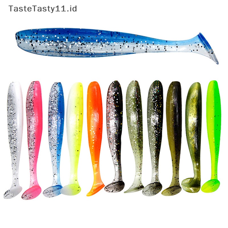 Tastetasty T Tail Worm Soft Lures Easy Shiner Umpan Lembut Buatan Bau Ditambahkan Untuk Bass Mancing Wobblers.