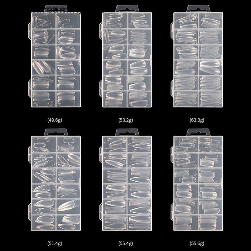 (drea) 120pcs Poly Nail Gel Kuku Bentuk Ganda Ekstensi Jari UV Alat Tips Kuku Tukang//