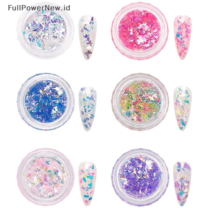 Power Nail Art Dekorasi Aurora Pecah Foil Kaca Laser Cellophane Nail Foil Film ID