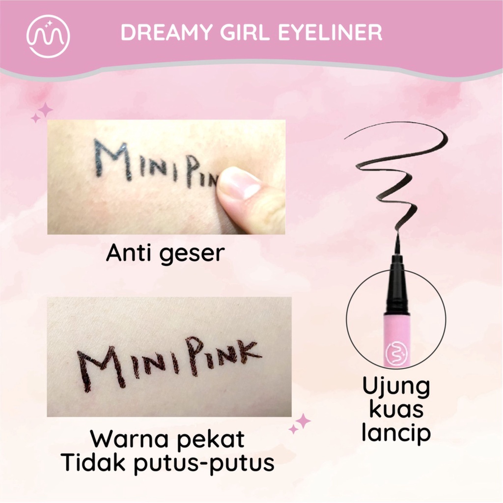 MINIPINK Liquid Eyeliner Pensil Warna Hitam Eye Liner Waterproof Long Lasting MP006