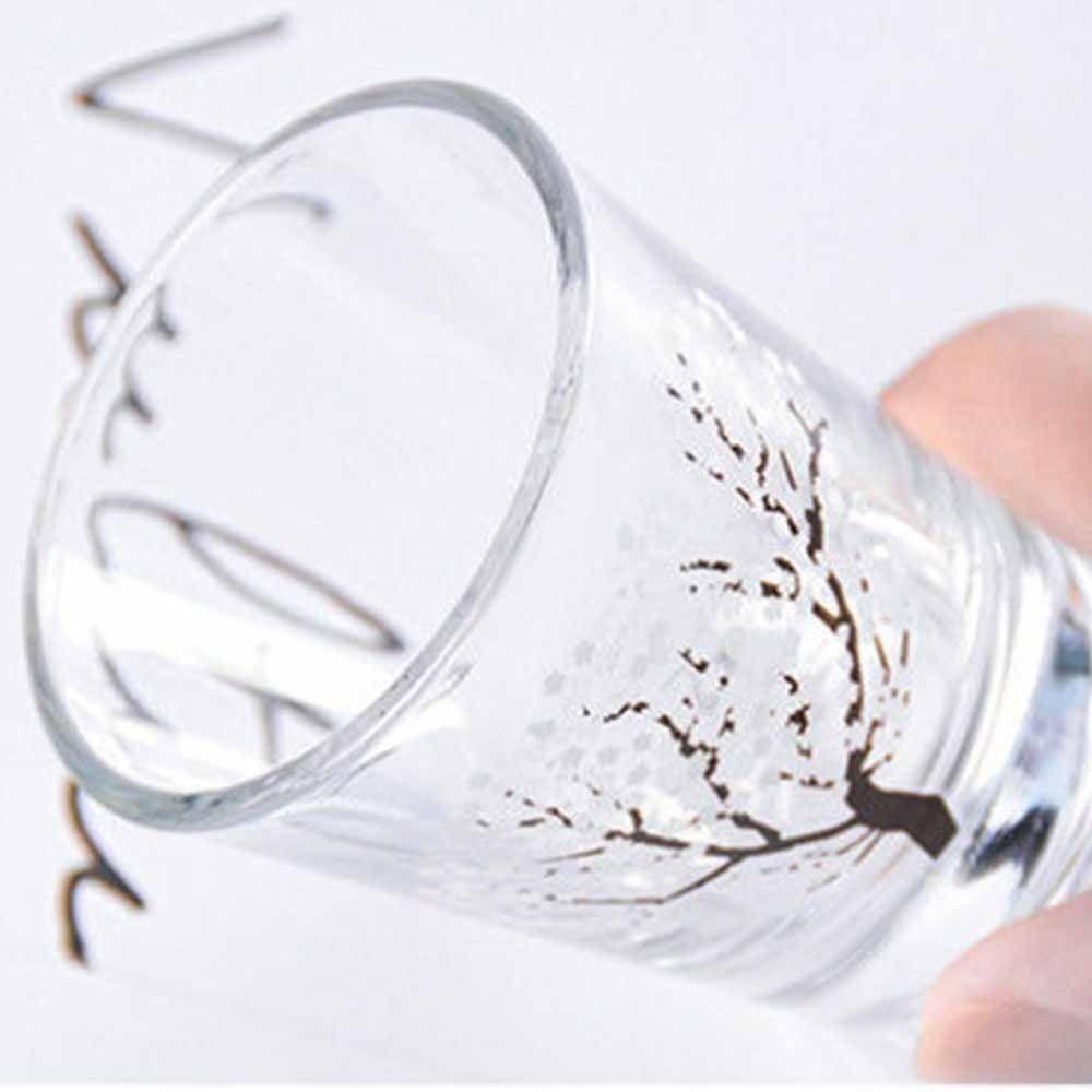 [Elegan] Gelas Wine Creative Small Color Changing Glass Temperature Sensing Sakura Cup