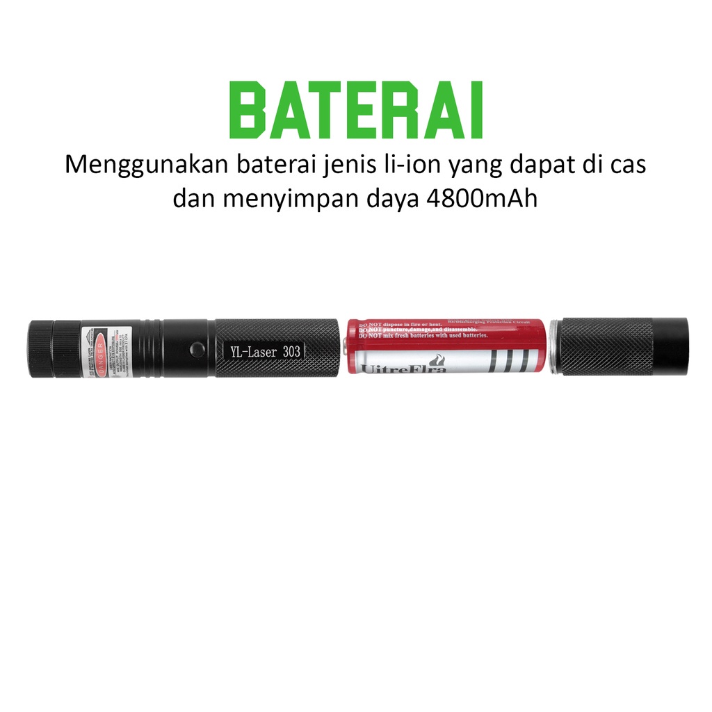 (Dalam Stok, Dikirim Dari Jakarta)Senter laser lampu merah dan hijau penuh bintang pena laser penjualan cahaya laser meja pasir instruksi penunjuk laserGreen Laser Pointer 303/ Laser Hijau