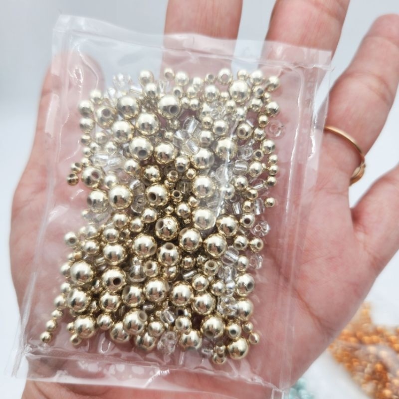 MUTIARA METALIK MIX CAMPUR UKURAN PER 20 GRAM KUALITAS BAGUS KILAU