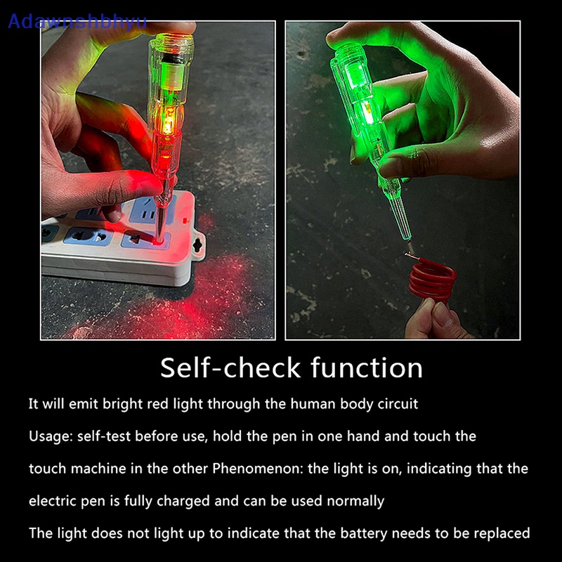 Adhyu LED Warna Cahaya Tinggi Test Pen Listrik Power Detector Pen Alat Indikator ID