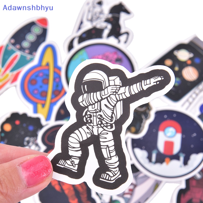 Adhyu 50pcs Spaceman Spaceport Skateboard Stiker Koper Laptop Decals Sticker ID