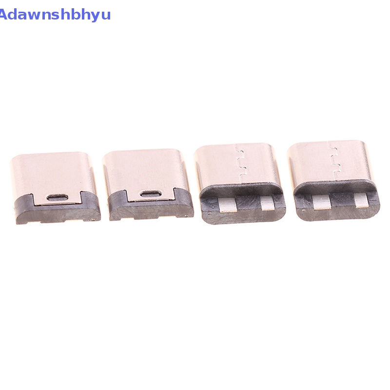 Adhyu 10pcs Type-C 2pin Solder Female 3A Soket Arus Tinggi Konektor USB ID