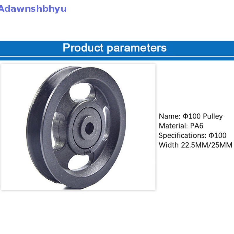 Adhyu 1Pc 100mm Bahan Abs Hitam Bantalan Pulley Roda Kabel Peralatan Gym Peralatan Peralatan Part Wearproof ID
