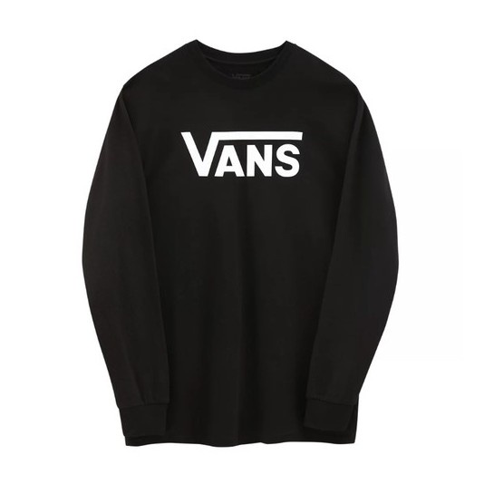 KAOS LENGAN PANJANG VANS OFF THE WALL | VANS CLASSIC LS T-SHIRT BLACK WHITE