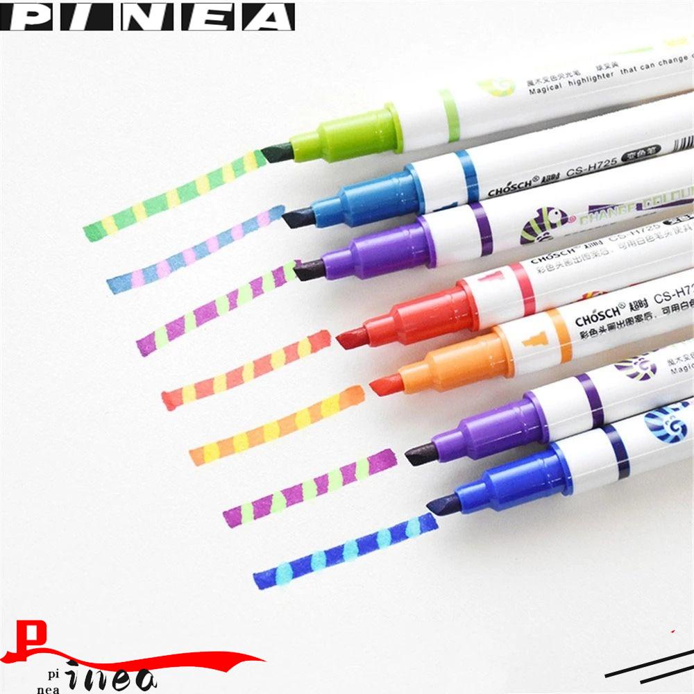 Nanas 7warna/Set Penanda Neon Magic Alat Menggambar Hadiah Siswa Pena Cat Stabilo Pena Set