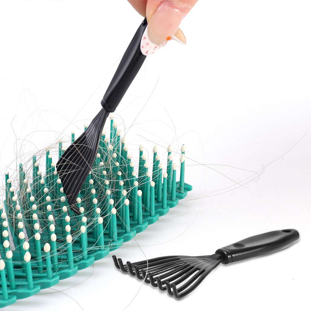 Sikat Pembersih Sisir Gagang Alat Penghilang Rambut Tertanam Pembersih Rumah Tangga Pembersih Kotoran Rambut Aksesoris Sikat Rambut Plastik Mini Pembersih Pengurai Rambut Travel Portable Hair Comb Cleaner