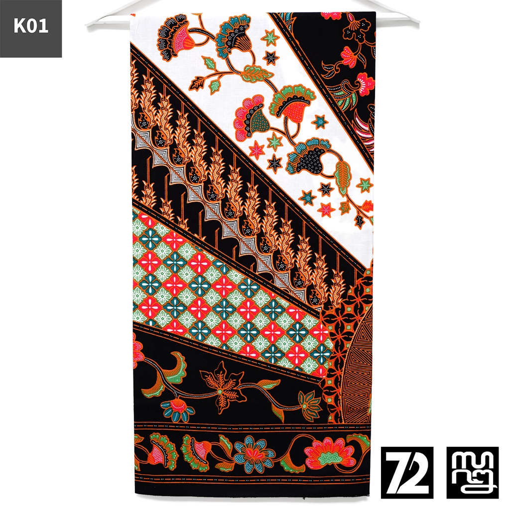 KAIN BATIK KATUN Premium Motif Burung Multi Motif Warna Hitam Cream 723669 Cap 72 Jarik Jarit Samping Kebat Panjang Batik Katun Modern Premium Bahan Seragam Batik Pernikahan Kantor Keluarga Murah Kamen Jadi Batik Bali Lembaran