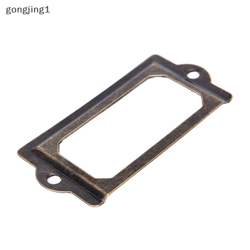 Ggg 12Pcs Label Laci Kuningan Antik Pull Frame Handle File Name Card Holder+Sekrup, ID