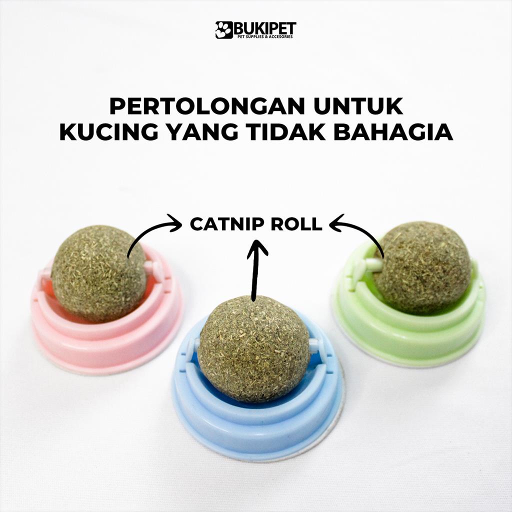 Catnip Rotating Catmint Ball Anti Stress Kucing - PET CANDY BALL