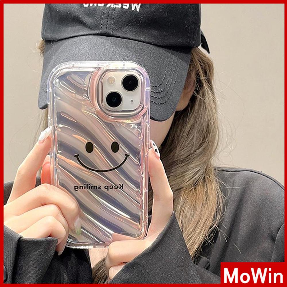 For iPhone 14 Pro Max iPhone Case Laser Reflective Clear Phone Case TPU Soft Cas Airbag Shockproof Gradient Smile English Compatible with iPhone 13 Pro max 12 Pro Max 11 xr xs max