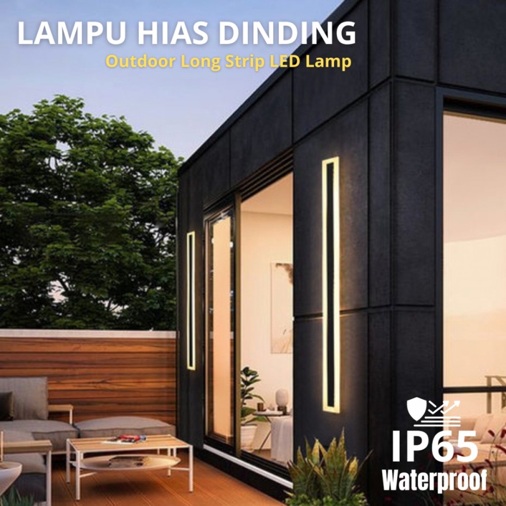 IISINUO Lampu Dinding Hias Outdoor Long Strip LED Lamp Warm White