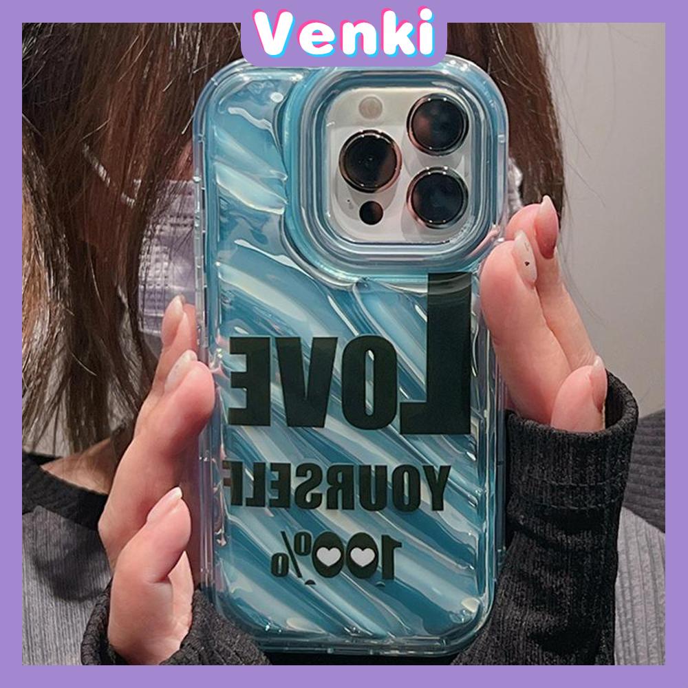 VENKI - For iPhone 11 iPhone Case Laser Reflective Transparent Phone Case TPU Soft Shockproof Airbag Case Protective Camera Blue English Compatible with iPhone 14 13 Pro max 12