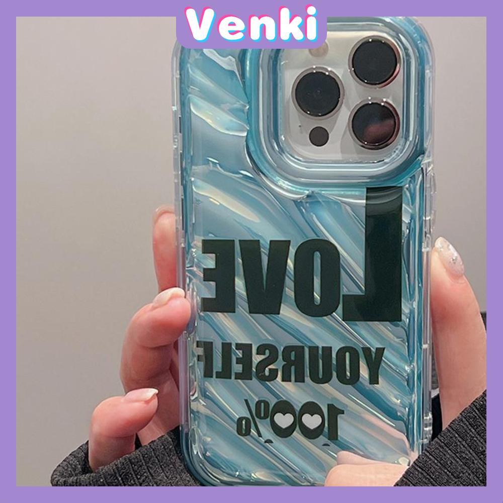 VENKI - For iPhone 11 iPhone Case Laser Reflective Transparent Phone Case TPU Soft Shockproof Airbag Case Protective Camera Blue English Compatible with iPhone 14 13 Pro max 12