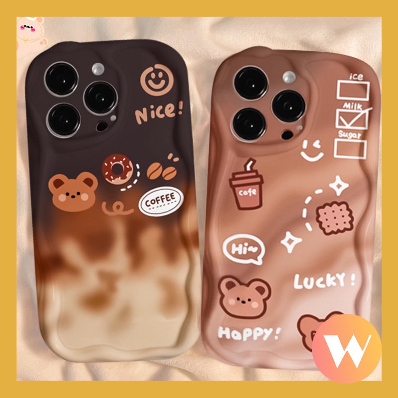 Casing Tpu Lembut 3D Wavy Curved Edge Smiley Gradient Cute Bear Untuk Vivo Y15 Y33s Y91C Y11 Y15s Y30 Y15A Y35 Y12 Y20 Y16 Y17 Y22s Y22 Y31 Y91 Y95 Y12s Y20i Y51A Y21s Y21 Y12i Y02 Y51